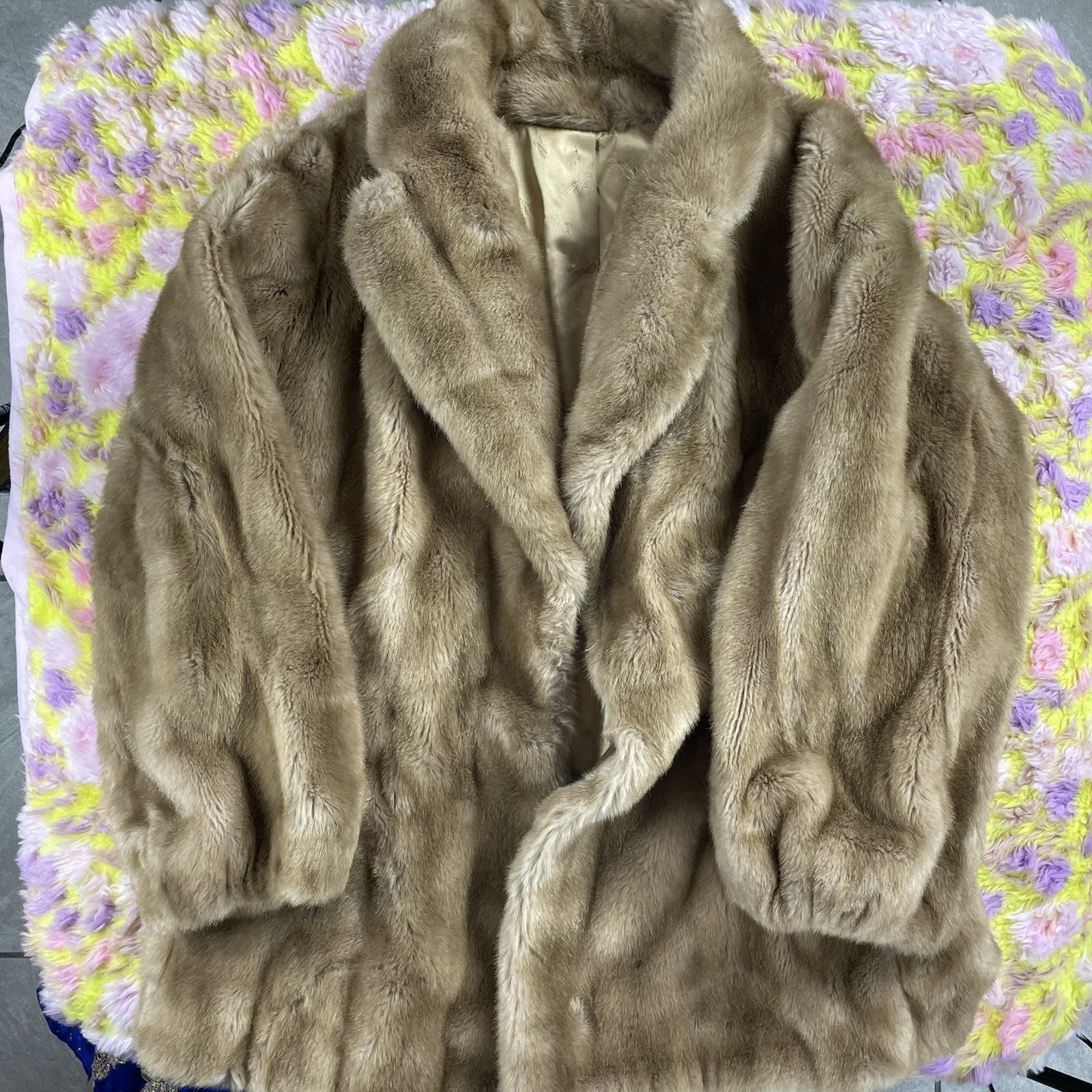 Vintage Grandella Ii Sportowne Mink Faux Fur Coat Size 12